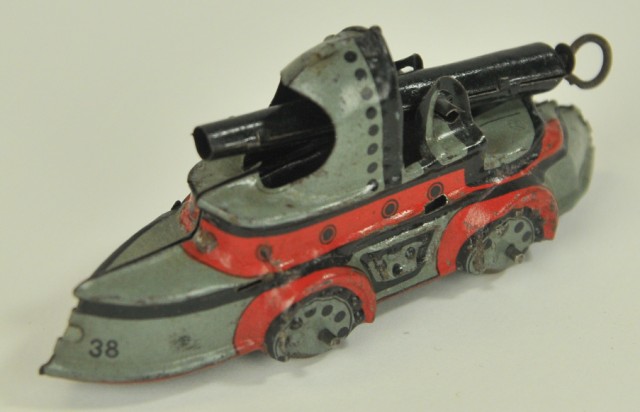 CANNON BOAT PENNY TOY Germany attributed