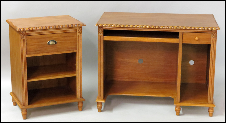 CONTEMPORARY DESK AND CABINET.