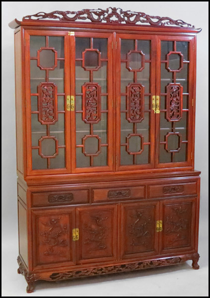 CHINESE MAHOGANY DINING SUITE.