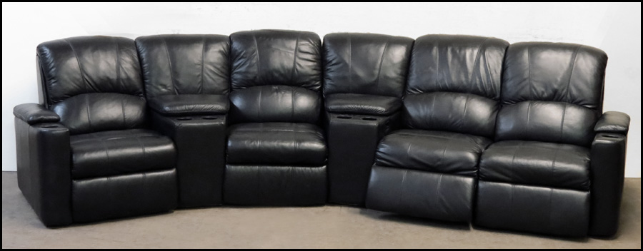 SET OF FOUR BLACK LEATHER HOME 17861a