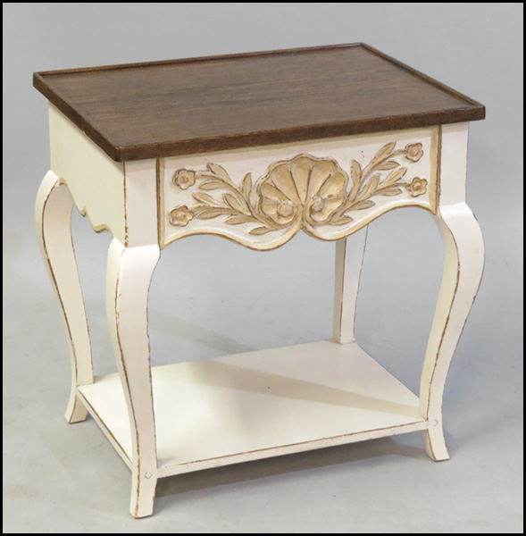 SINGLE DRAWER TABLE. H: 28'' W: