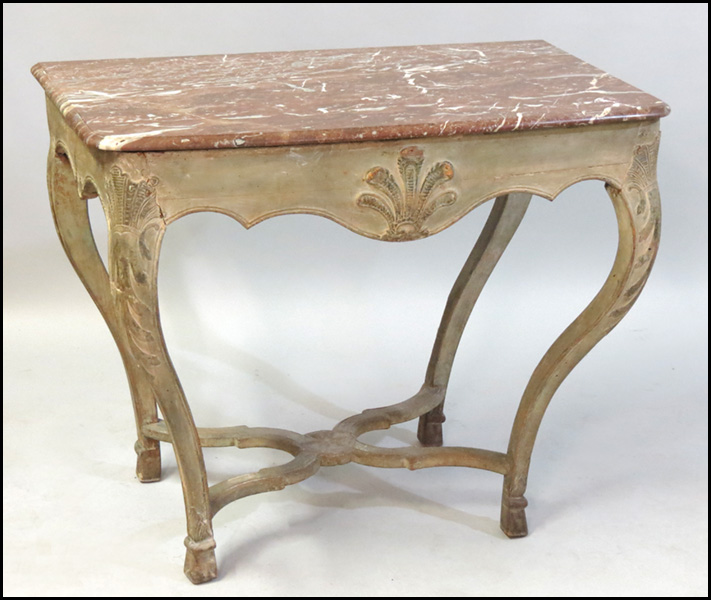 FRENCH CARVED AND PAINTED PINE