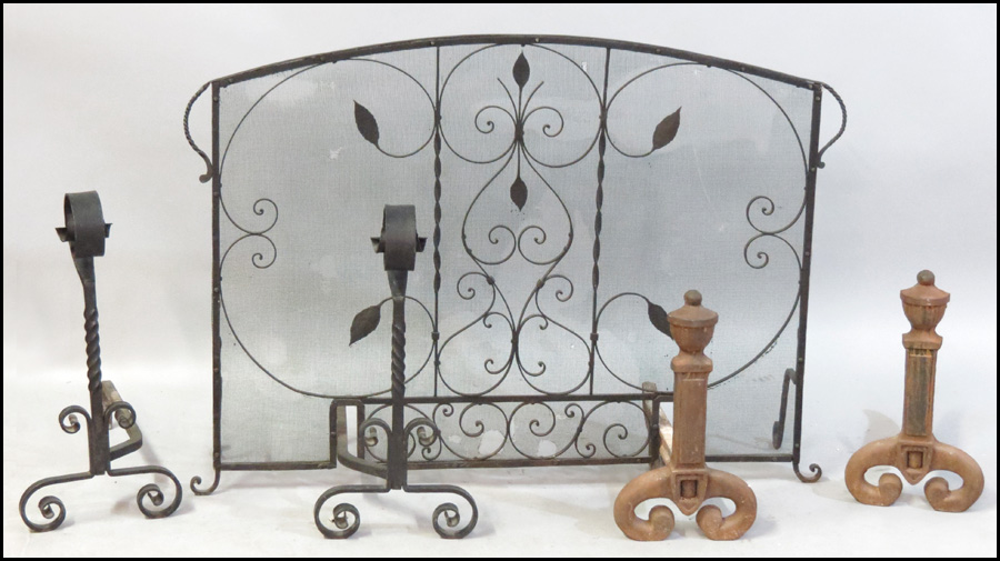 SCROLLED METAL FIRESCREEN. Together