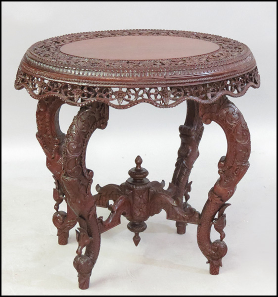 CHINESE TEAK OVAL TABLE H 31  17862d