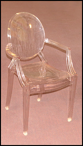 GHOST STYLE LUCITE ARMCHAIR. Condition: