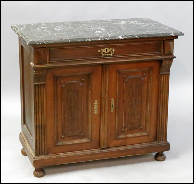 CARVED OAK TWO DOOR CABINET With 178664