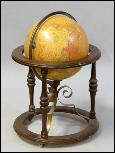 BUTLER ELECTRIFIED GLOBE IN STAND.