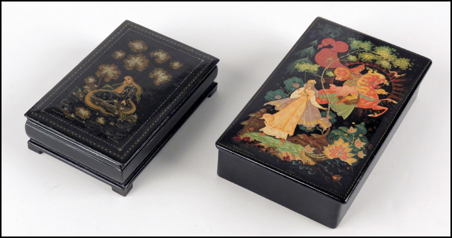 TWO RUSSIAN LACQUERED BOXES Larger  178689