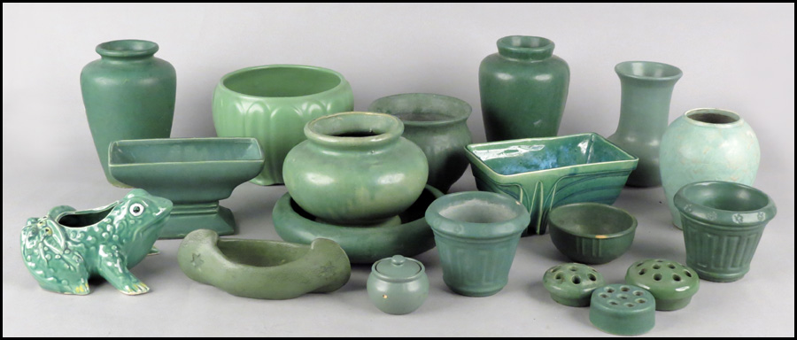 COLLECTION OF ARTS & CRAFTS POTTERY.