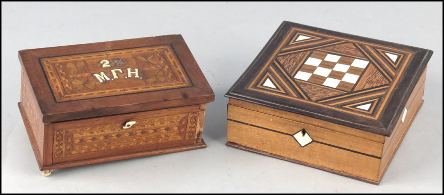 BONE INLAID BOX. Together with