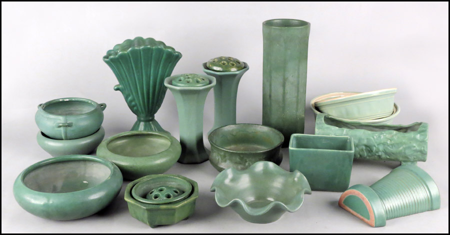 COLLECTION OF ARTS & CRAFTS POTTERY.