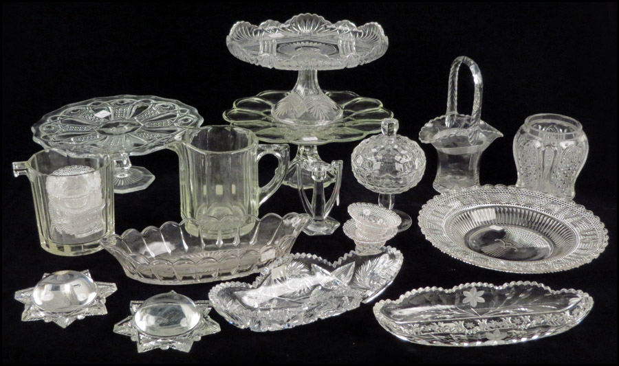 COLLECTION OF PRESSED AND CUT GLASS  1786e5