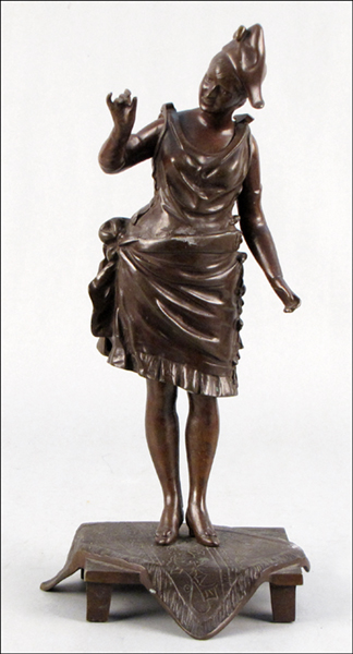 PATINATED BRONZE FIGURE OF A MAIDEN  17870b