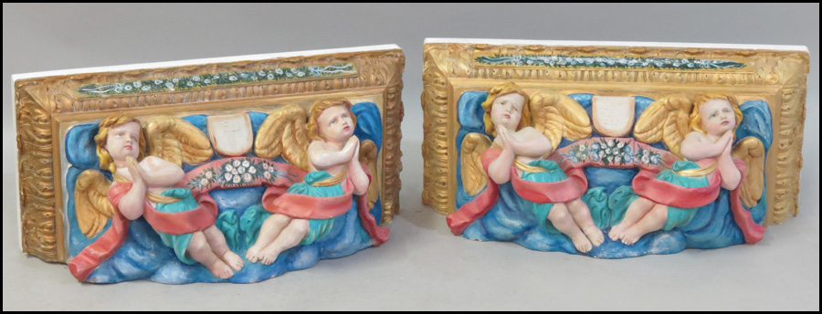 PAIR OF GILT AND PAINTED PLASTER 178742