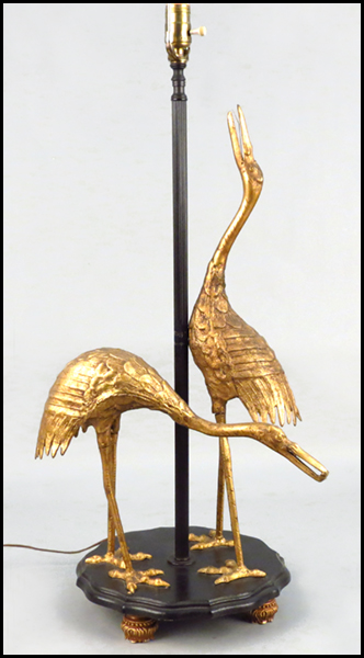 GILT METAL CRANE MOTIF TABLE LAMP  178740