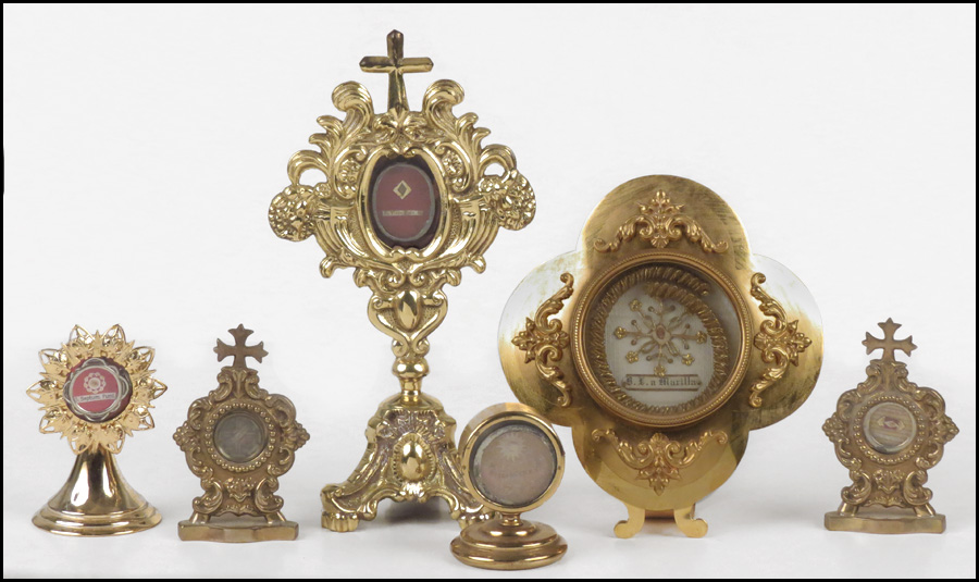 GROUP OF SIX GILT METAL RELIQUARY  17877e