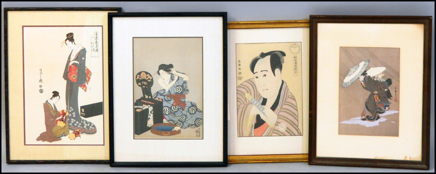 GROUP OF FOUR ASSORTED FRAMED JAPANESE 178852