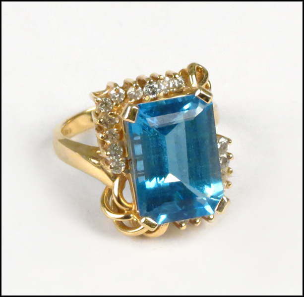 BLUE TOPAZ DIAMOND AND 14 KARAT 178881