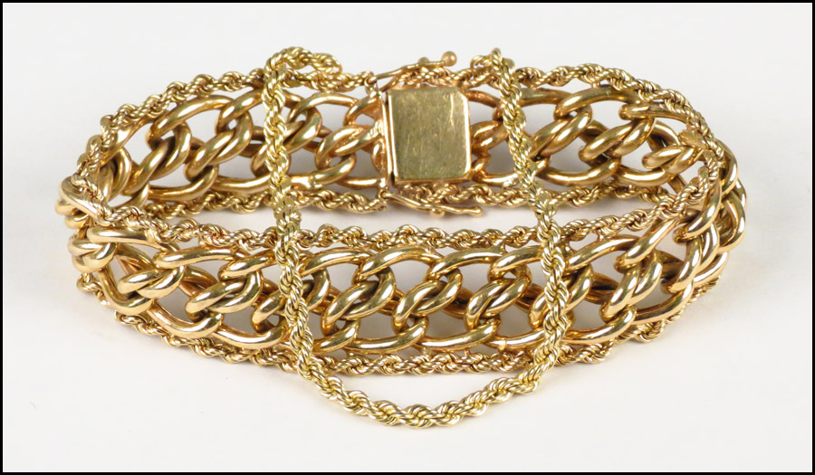 14 KARAT YELLOW GOLD ROPE AND LINK