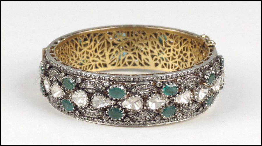 DIAMOND AND EMERALD BRACELET. 490