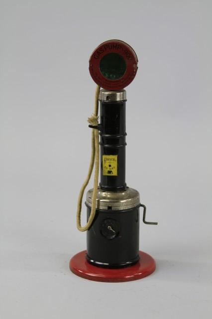 TIN TOY GAS PUMP Gong Bell Mfg.