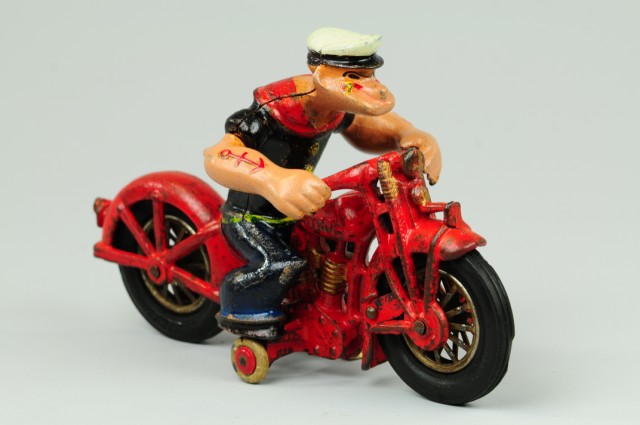 POPEYE ON MOTORCYCLE Hubley popular 178a61