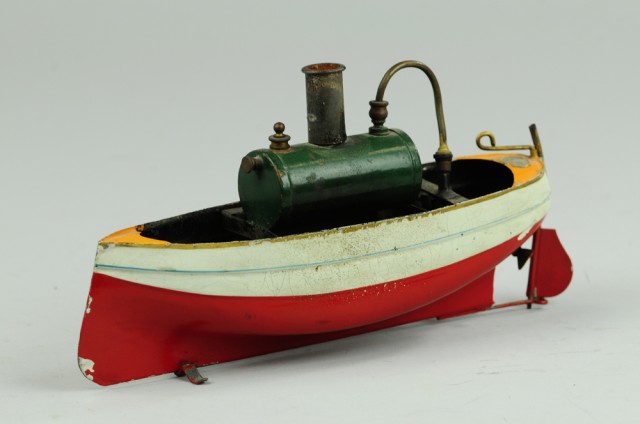 ERNEST PLANK STEAM LAUNCH Hand painted