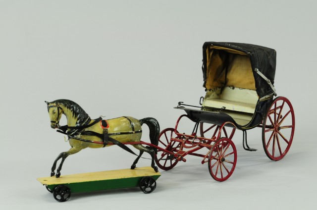 HORSE DRAWN COACH Early hand painted