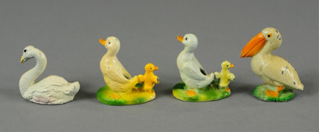 PELICAN AND SWANS PAPERWEIGHTS Hubley