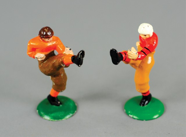 LOT OF TWO FOOTBALL PLAYER PAPERWEIGHTS