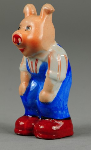 PIG IN OVERALLS STILL BANK Ceramic 178d35