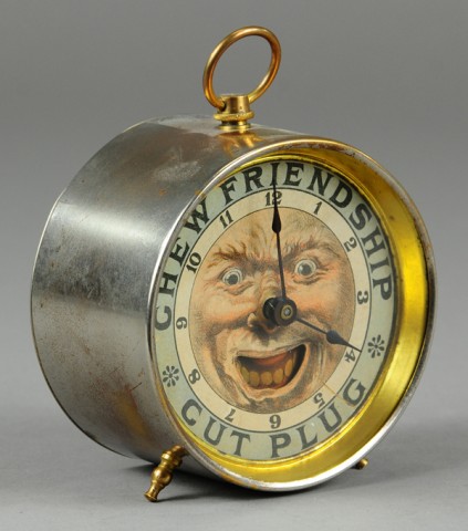 CUT PLUG ANIMATED CLOCK Pat. 1886