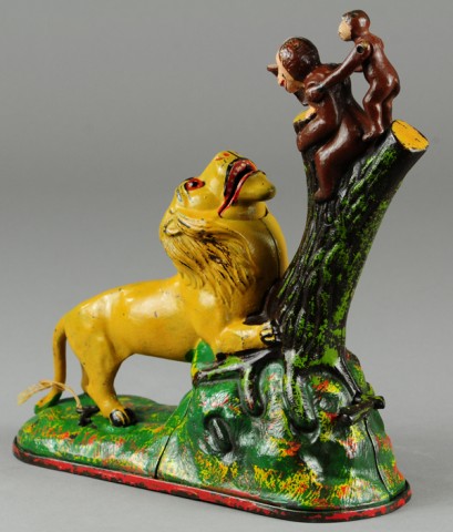 LION AND MONKEYS MECHANICAL BANK