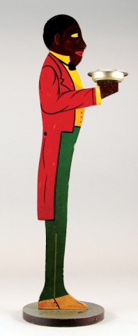BUTLER ASHTRAY Tall wood figure