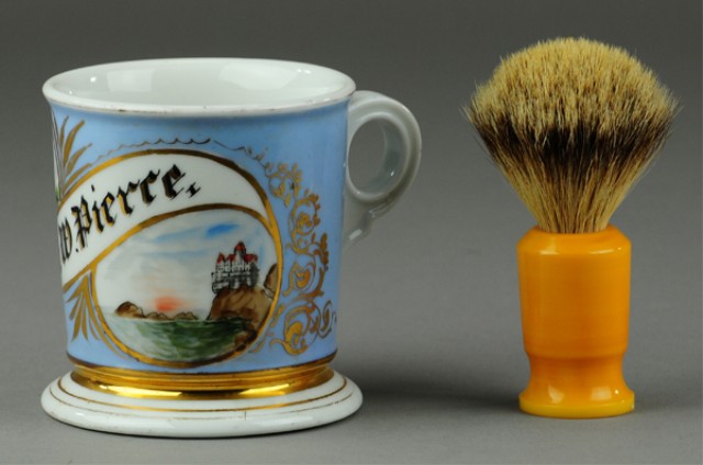 SHAVING MUG AND BRUSH Edwin W.