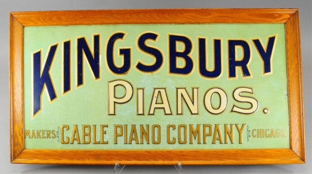  KINGSBURY PIANO CO SIGN Embossed 178e37