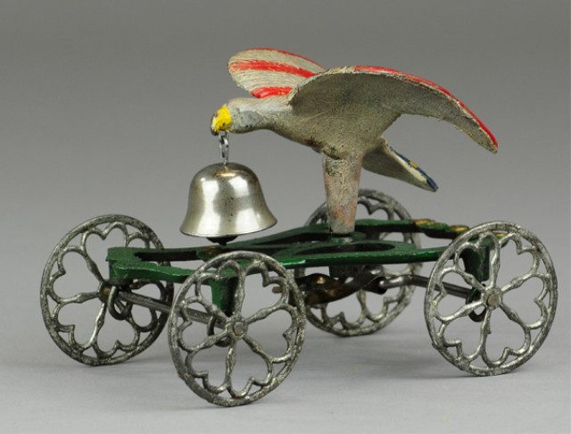 CAST IRON EAGLE BELL TOY Gong Bell