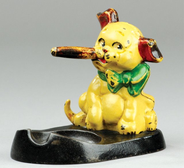 PUPPY SMOKING CIGAR ASH TRAY Hubley