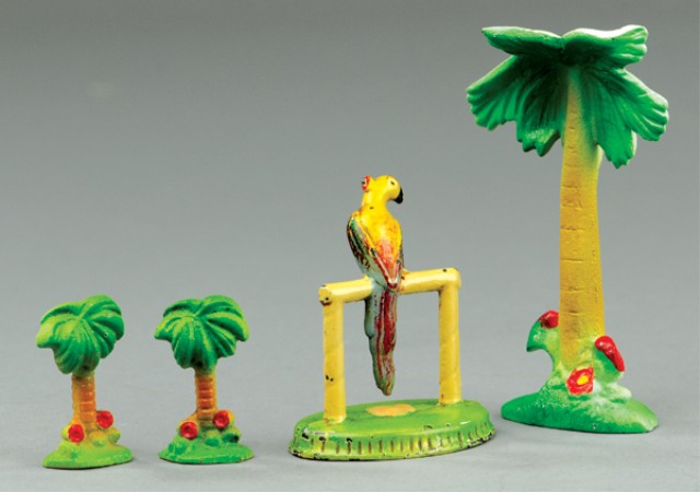 PALM TREES AND PARROT PAPER WEIGHTS