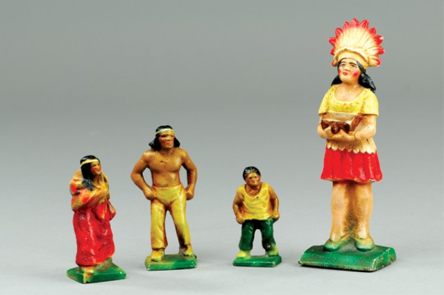 INDIANS FIGURAL PAPER WEIGHTS Cast