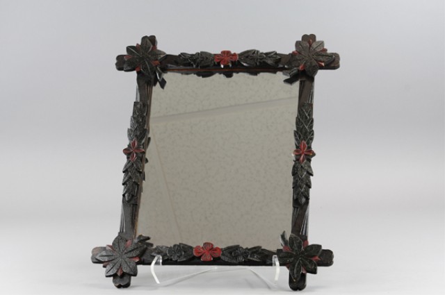 CARVED WOOD FRENCH MIRROR c. 1880