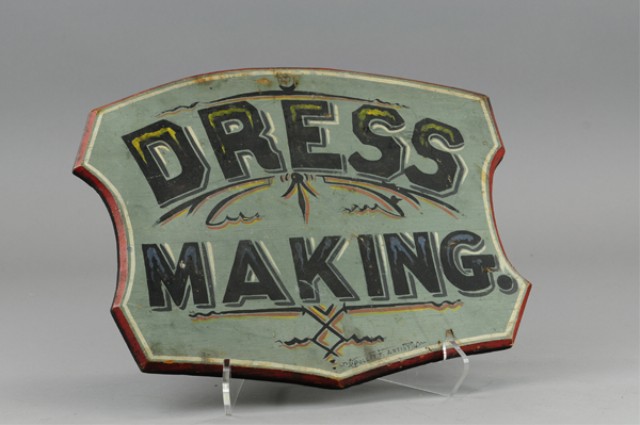  DRESS MAKING TRADE SIGN Signed 178f23