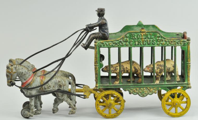 ROYAL CIRCUS BEAR CAGE WAGON Hubley