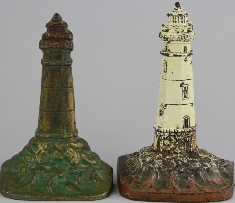 LOT OF TWO LIGHTHOUSE DOORSTOPS