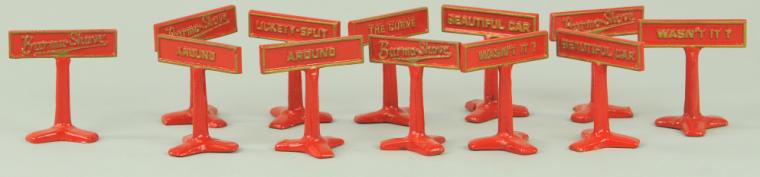 LOT OF BURMA SHAVE ROAD SIGNS Cast iron