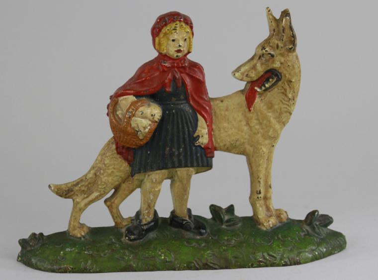 RED RIDING HOOD WOLF DOORSTOP 17a83f