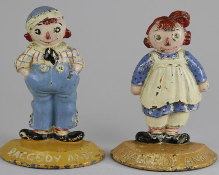 SET OF RAGGEDY ANN & ANDY BOOKENDS Small