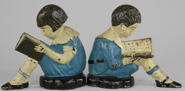 SET OF READING GIRL & BOY BOOKENDS