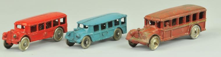 LOT OF THREE SMALL BUSES Cast iron