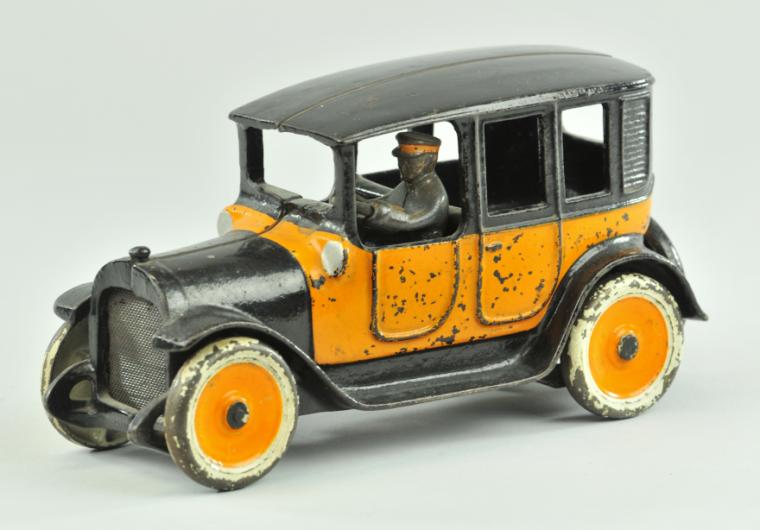 YELLOW CAB Arcade cast iron orange and